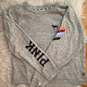 Gray PINK oversized sweater